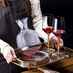 Rotating Crystal Wine Decanter with Base, 1.5 L