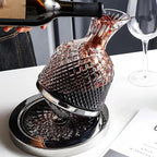 Rotating Crystal Wine Decanter with Base, 1.5 L