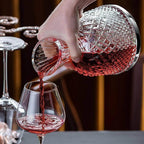 Rotating Crystal Wine Decanter with Base, 1.5 L