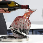 Rotating Crystal Wine Decanter with Base, 1.5 L