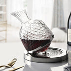 Rotating Crystal Wine Decanter with Base, 1.5 L