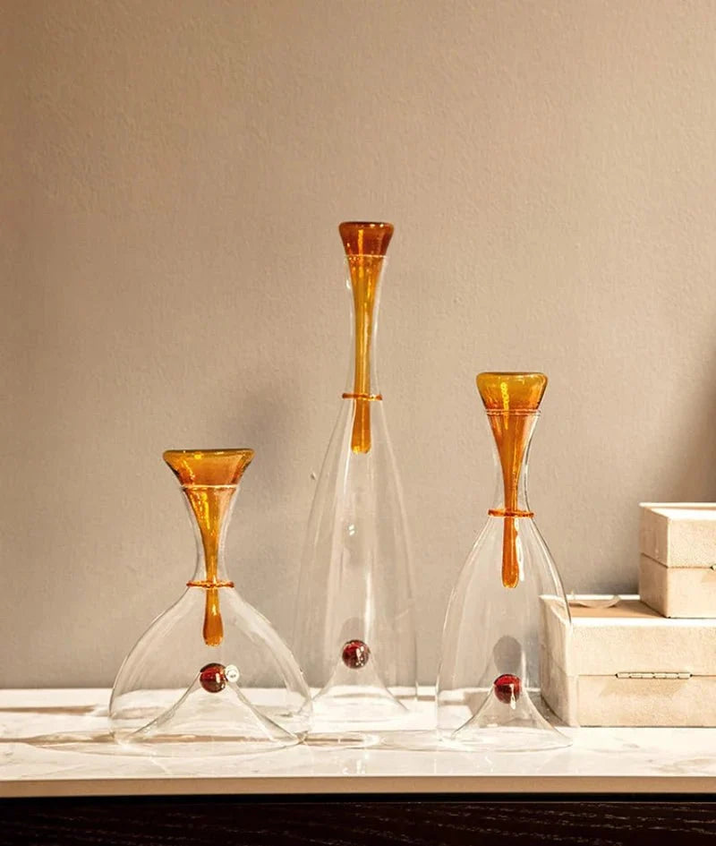 Glass Wine Decanter with Decorative Stopper