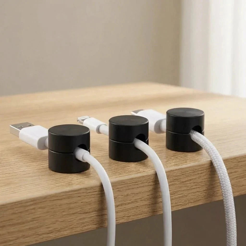 Adhesive Aluminium Cable Clips, Set of 3