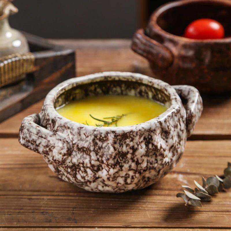 Glazed Stoneware Serving Bowl, 14 or 15 cm
