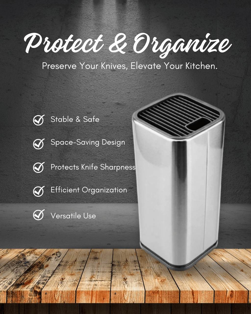Stainless Steel Knife Storage Block