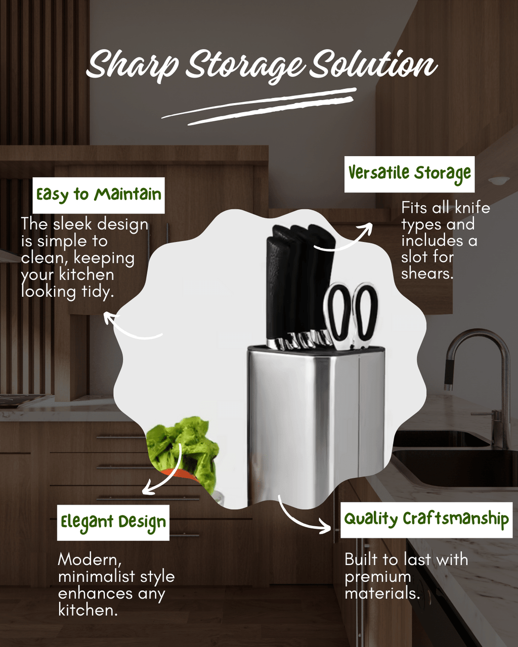 Stainless Steel Knife Storage Block