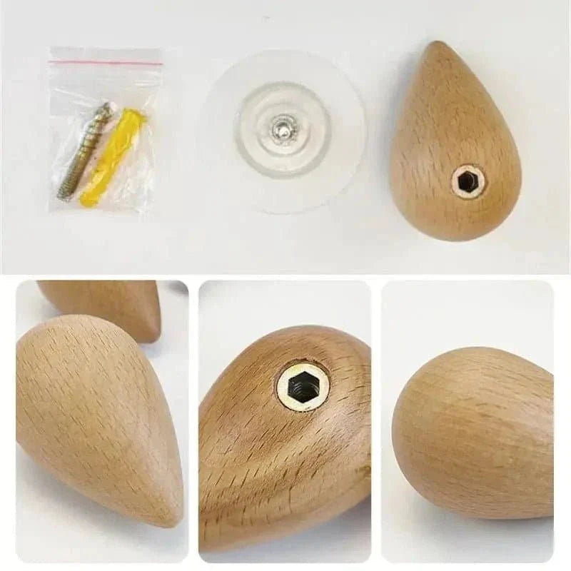 Beech Wood Water Drop Wall Hook