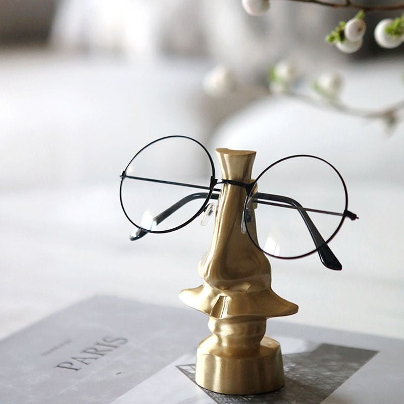 Gold Finish Metal Nose and Glasses Ornament, 12.5 cm