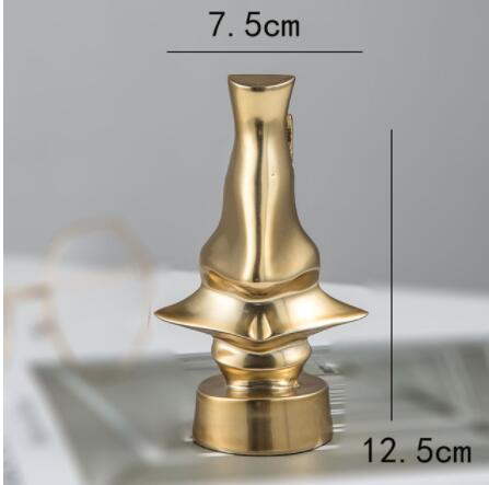 Gold Finish Metal Nose and Glasses Ornament, 12.5 cm