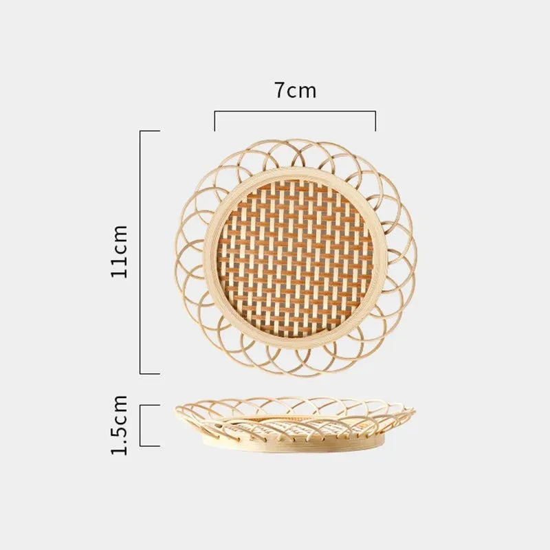 Woven Bamboo Drinks Coaster with PVC Backing