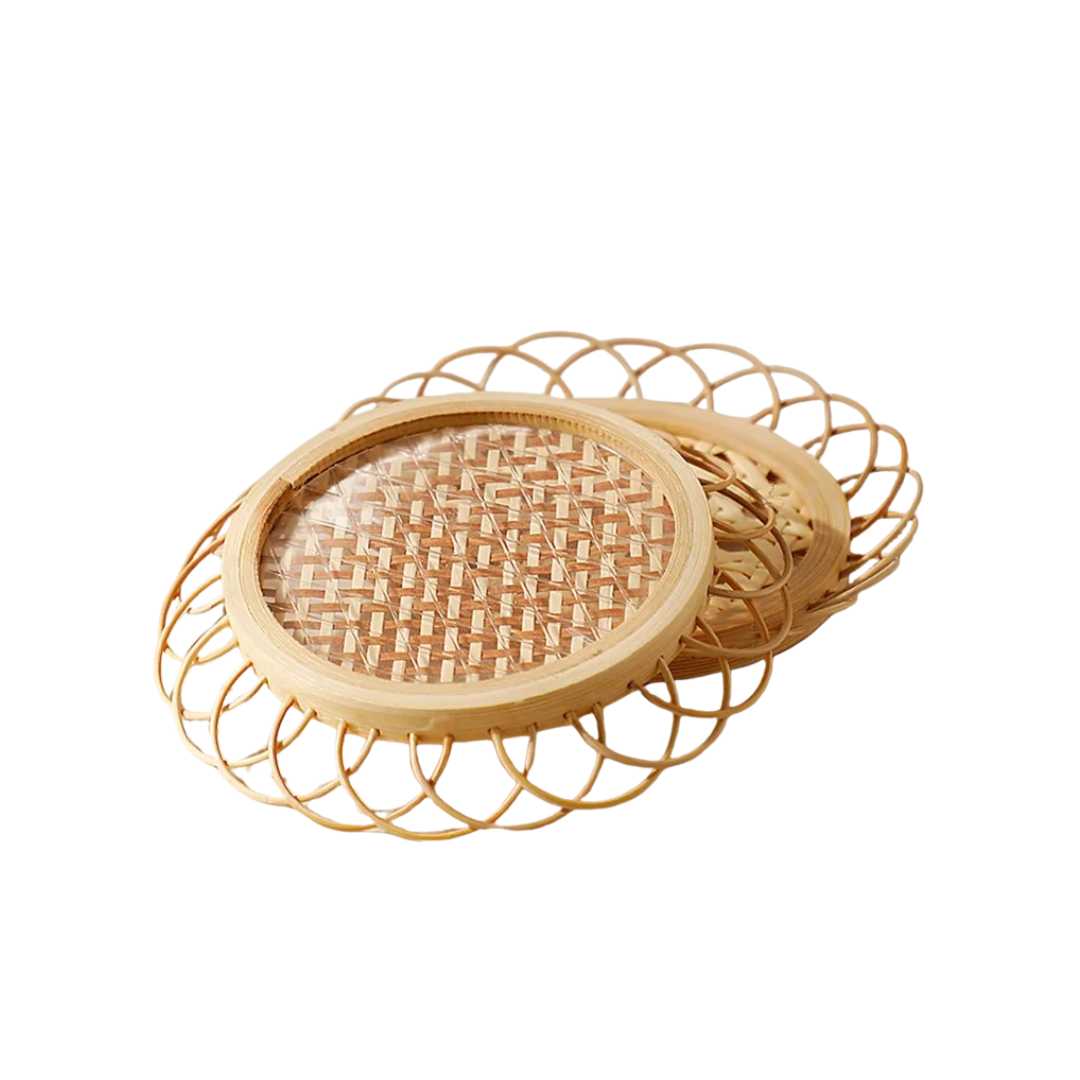 Woven Bamboo Drinks Coaster with PVC Backing