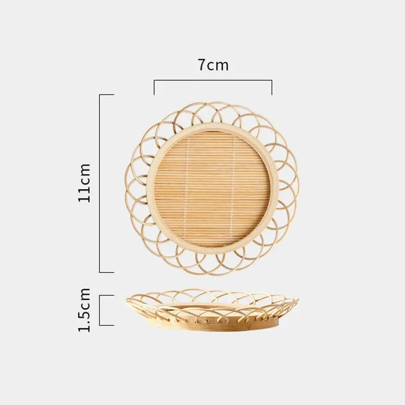 Woven Bamboo Drinks Coaster with PVC Backing