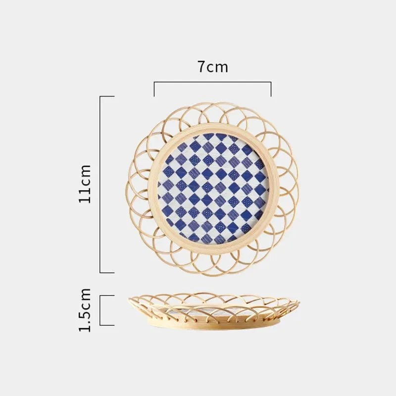 Woven Bamboo Drinks Coaster with PVC Backing