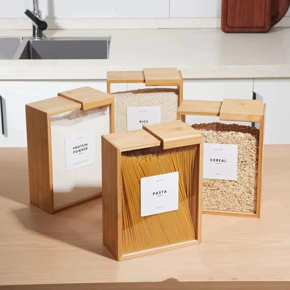 Bamboo Cereal Storage Dispenser, 2 L