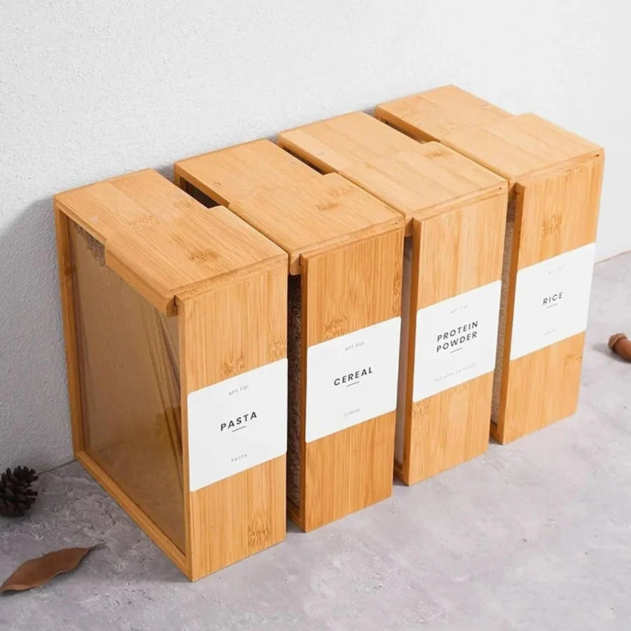 Bamboo Cereal Storage Dispenser, 2 L