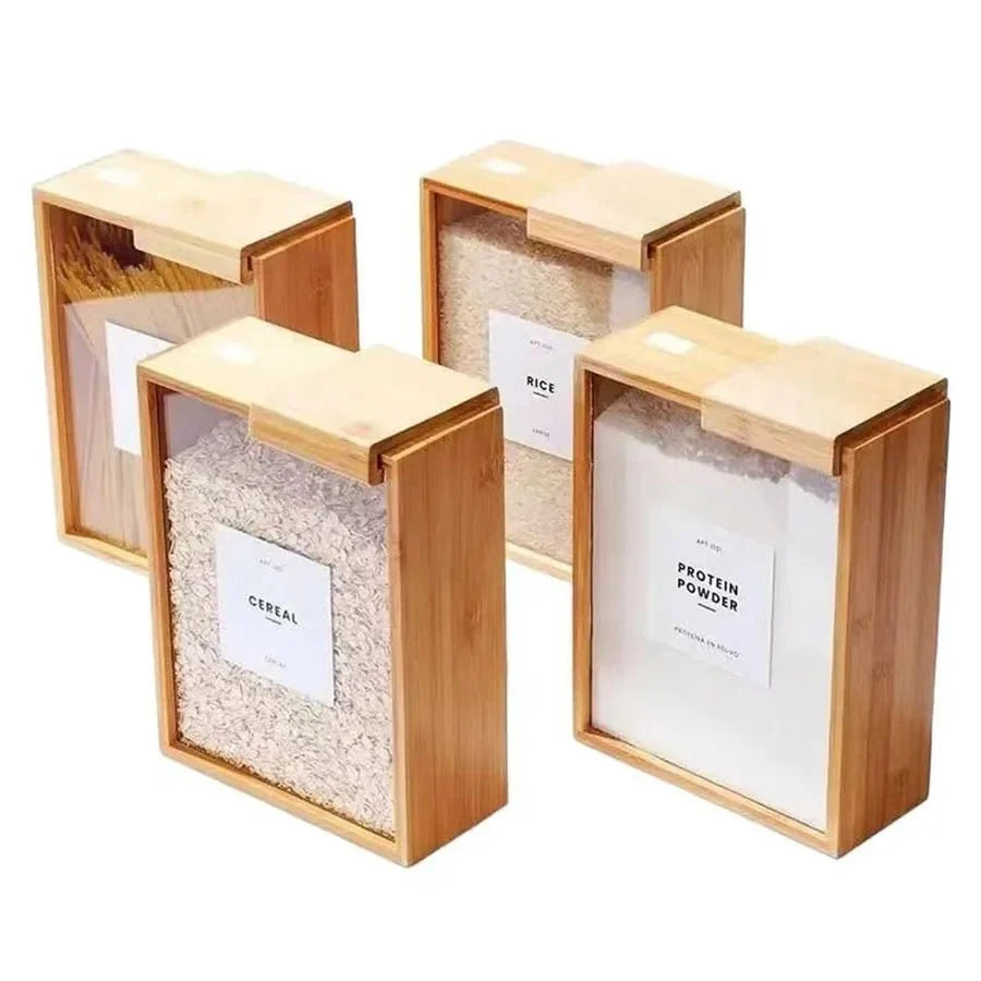 Bamboo Cereal Storage Dispenser, 2 L