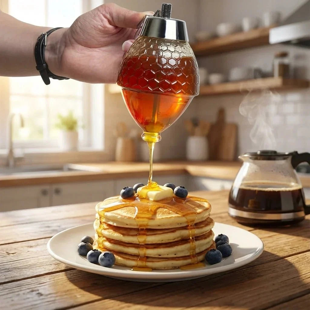 Honeycomb Acrylic Honey Dispenser