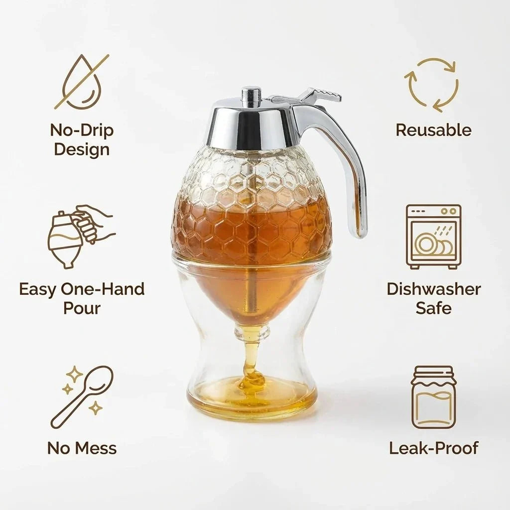 Honeycomb Acrylic Honey Dispenser