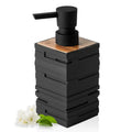Matte Soap Dispenser with Wood Accent, 320 ml