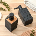 Matte Soap Dispenser with Wood Accent, 320 ml