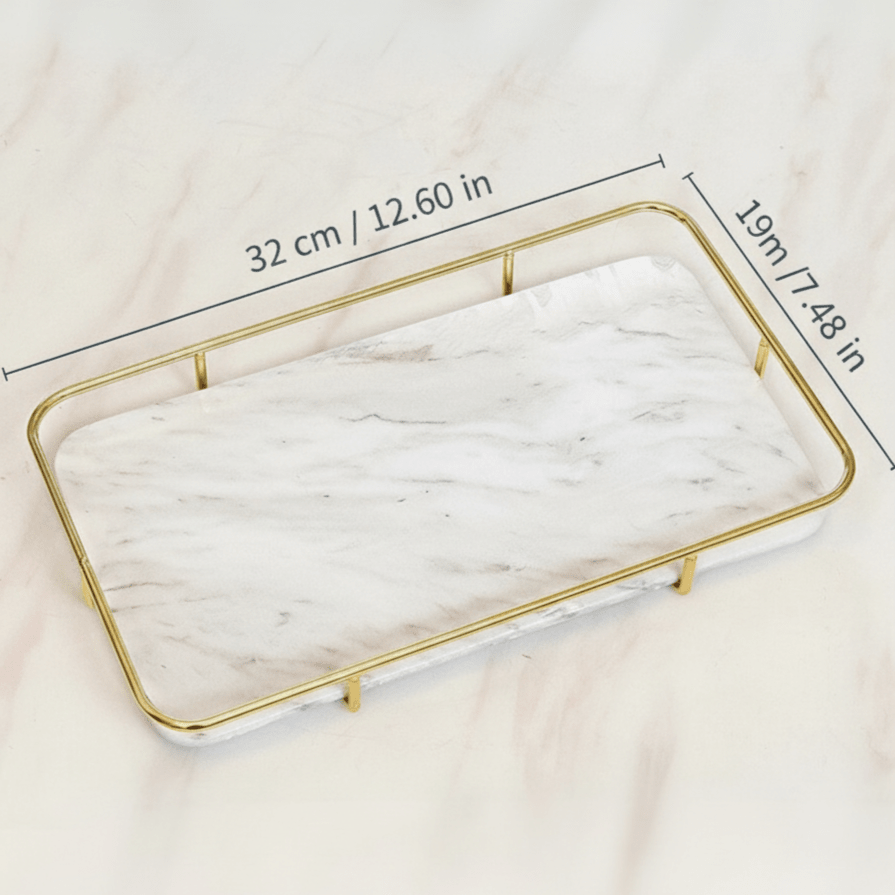 Marble Effect Ceramic Bathroom Accessories, 6 Pieces