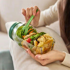 Glass Salad Jar with Separate Dressing Cup