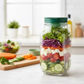 Glass Salad Jar with Separate Dressing Cup