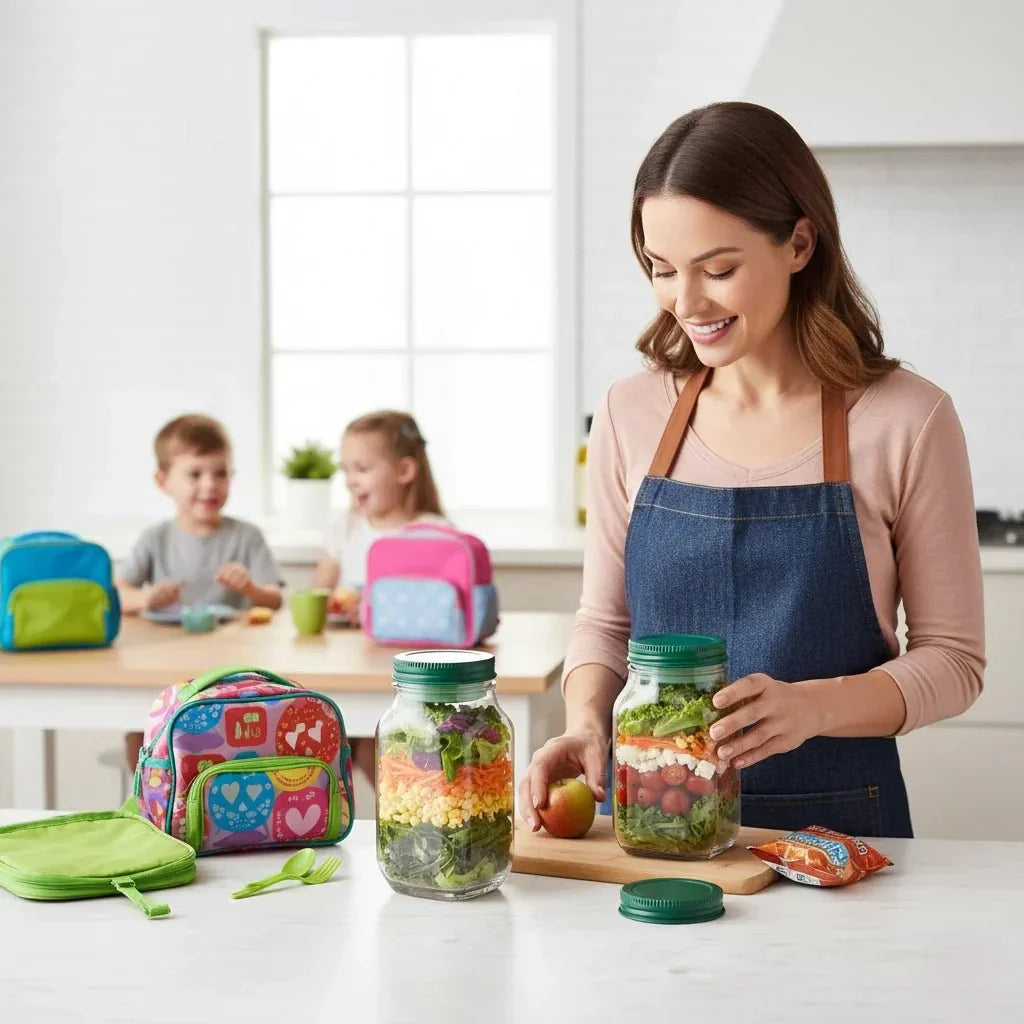 Glass Salad Jar with Separate Dressing Cup