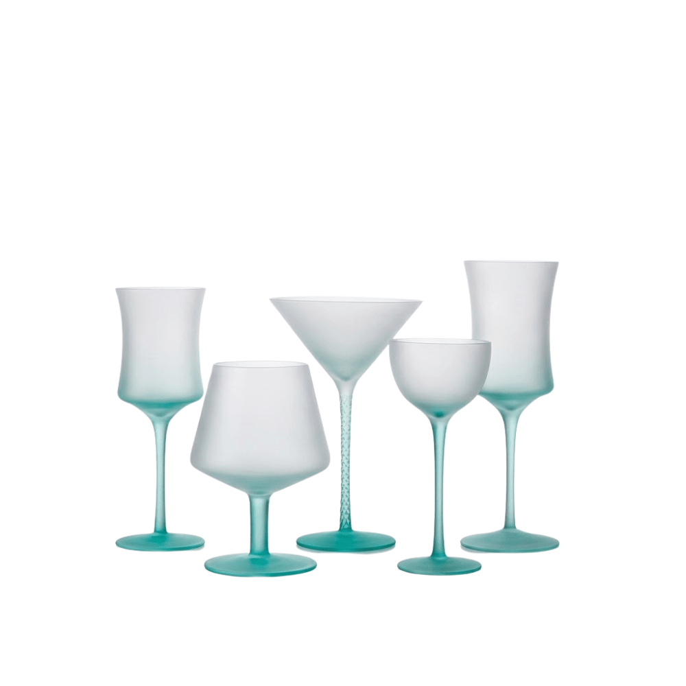 Frosted Colour Glass Cocktail Stemware