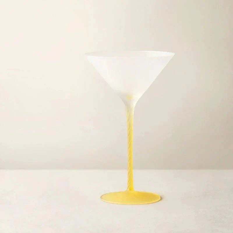 Frosted Colour Glass Cocktail Stemware