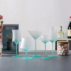 Frosted Colour Glass Cocktail Stemware