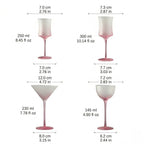 Frosted Colour Glass Cocktail Stemware