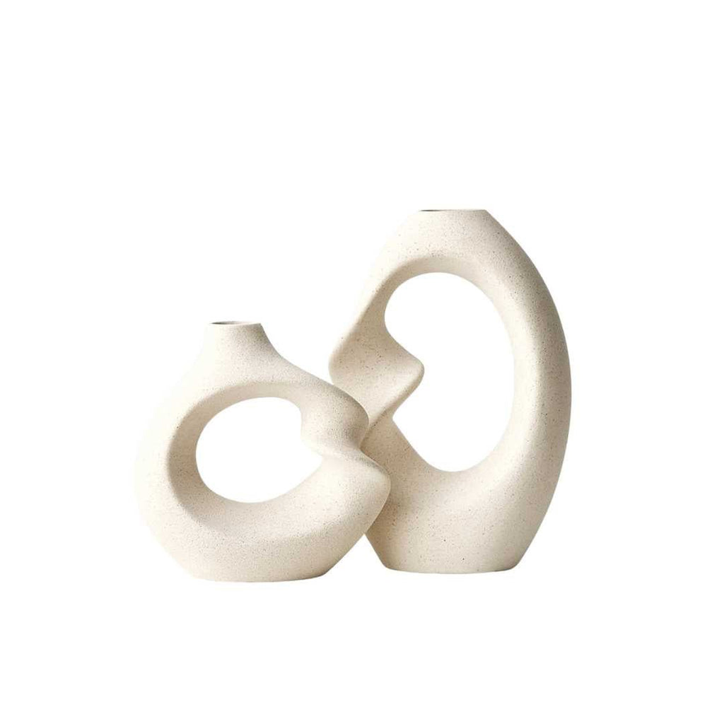 Nordic Ceramic Sculptural Vases, Set of 2
