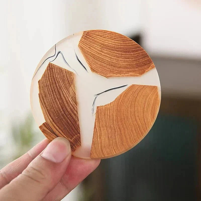 Wood and Resin Inlay Drinks Coasters
