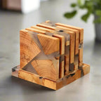 Wood and Resin Inlay Drinks Coasters