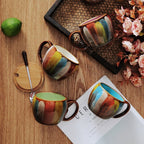Glazed Ceramic Mug with Lid and Spoon, 350 ml