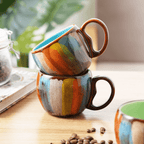 Glazed Ceramic Mug with Lid and Spoon, 350 ml