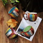 Glazed Ceramic Mug with Lid and Spoon, 350 ml