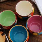 Glazed Ceramic Mug with Lid and Spoon, 350 ml