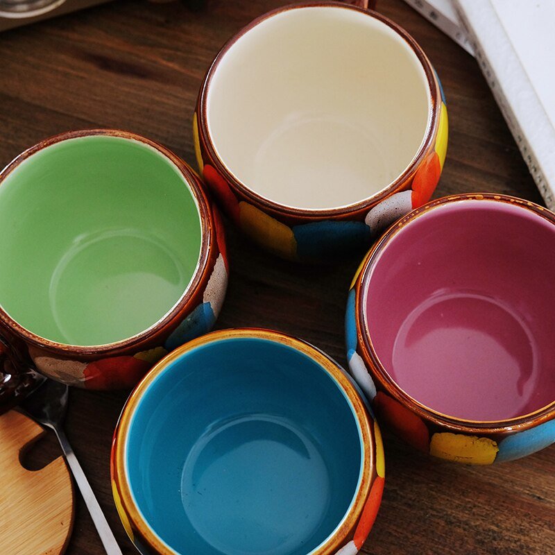Glazed Ceramic Mug with Lid and Spoon, 350 ml