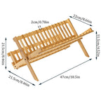 Folding Bamboo Dish Drying Rack, 2 Tiers