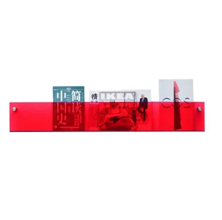 Acrylic Wall-Mounted Magazine Display Shelf