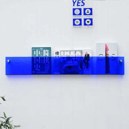 Acrylic Wall-Mounted Magazine Display Shelf