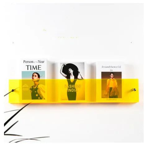 Acrylic Wall-Mounted Magazine Display Shelf