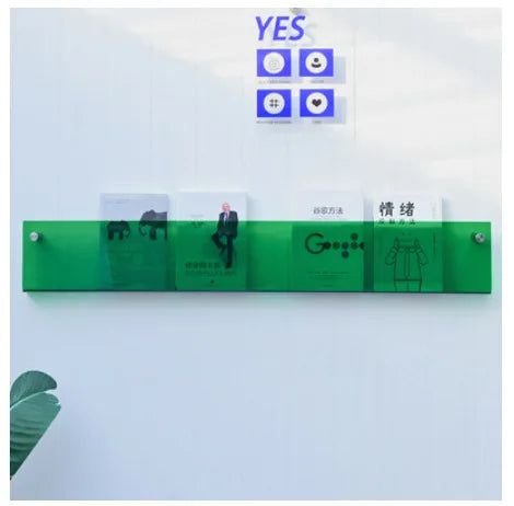 Acrylic Wall-Mounted Magazine Display Shelf