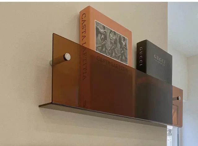 Acrylic Wall-Mounted Magazine Display Shelf