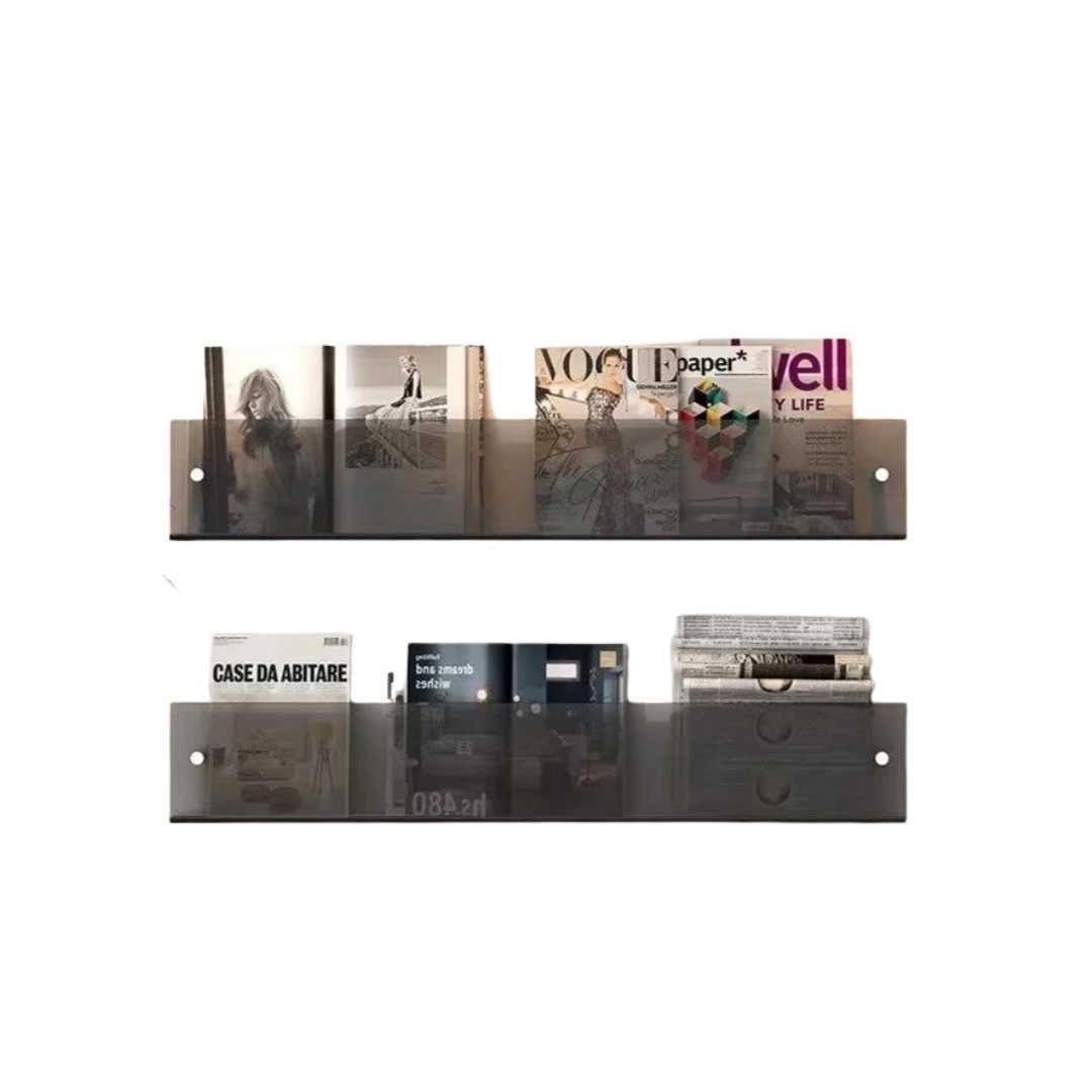 Acrylic Wall-Mounted Magazine Display Shelf