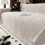 Herringbone Microfibre Sofa Throw Cover