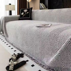 Herringbone Microfibre Sofa Throw Cover