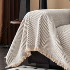 Herringbone Microfibre Sofa Throw Cover